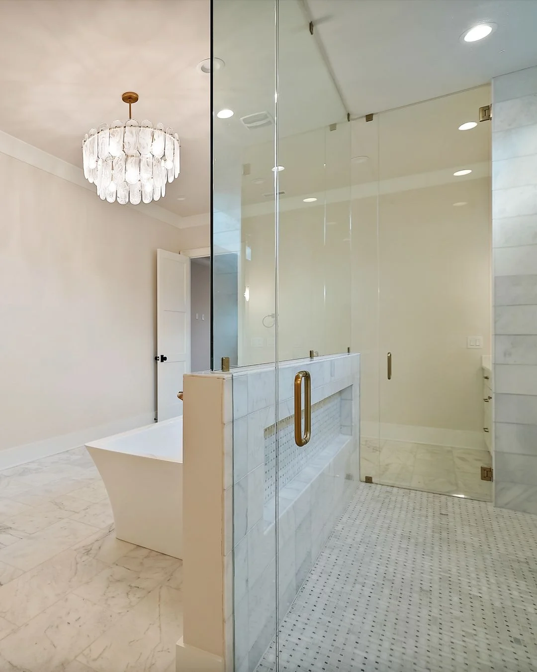 R&B project photo: tub and shower behind a glass panel