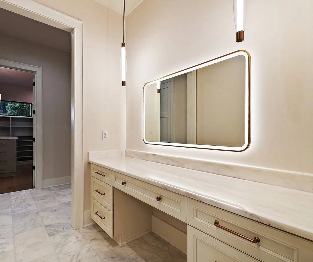 R&B project photo: makeup vanity in a primary bathroom