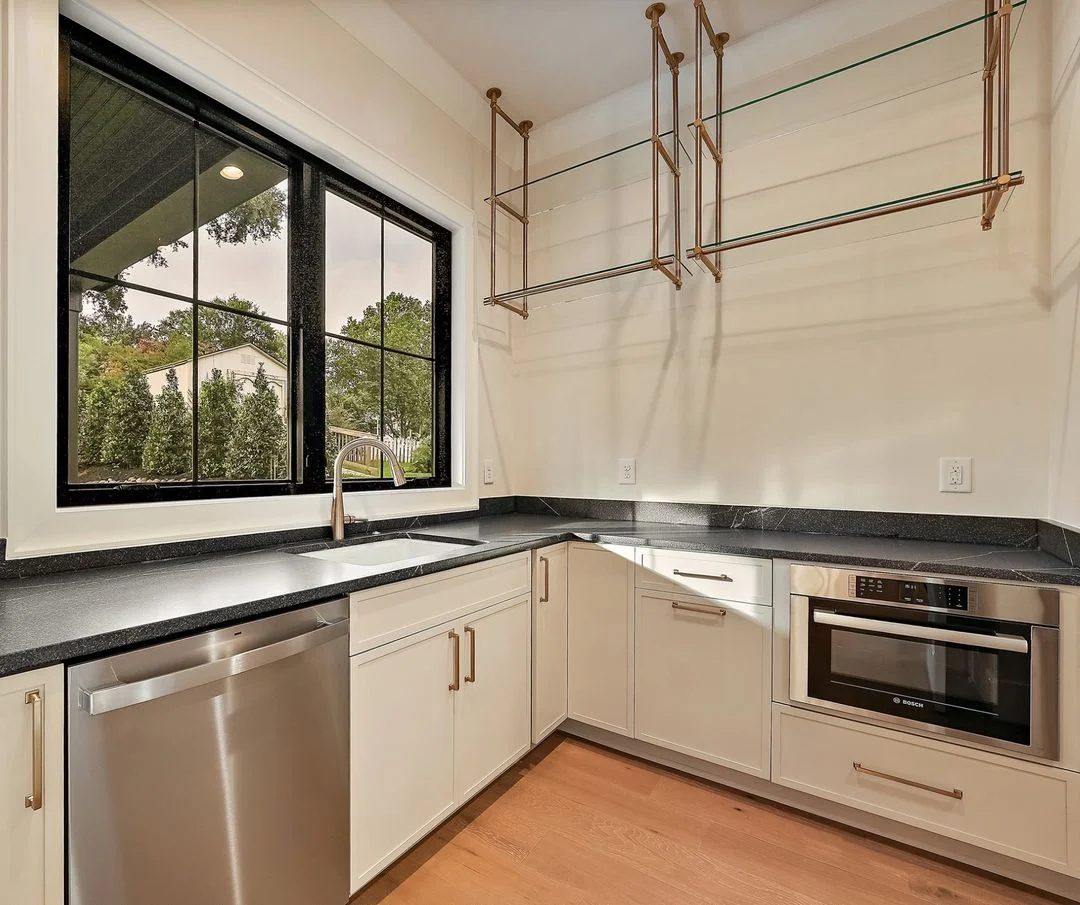 R&B project photo: brass rack in a kitchen corner
